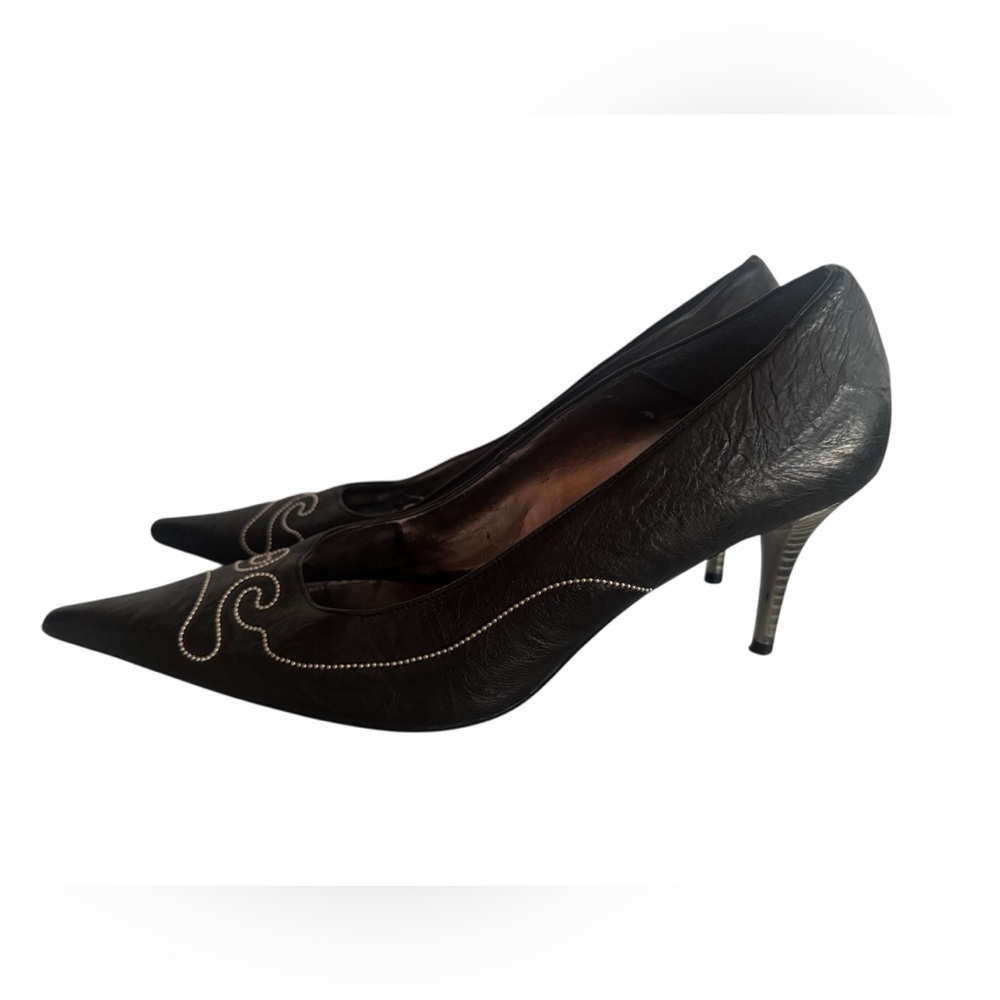 SHADEY Elegant Italian leather Black Women's Heels